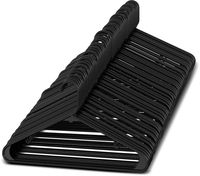 Sharpty Black Plastic Hangers, Plastic Clothes Hangers Ideal for Everyday Standard Use, Clothing Hangers (60 Pack)