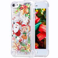 Flocute iPod Touch 5 6 7 Case, iPod Touch 5 6 7 Glitter Christmas Case Bling Festival Holiday Liquid Soft TPU Cushion Luxury Fashion Girls Women Cute Case for iPod Touch 5th 6th 7th (Christmas Moose)