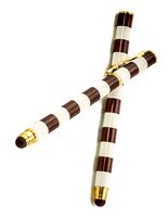 FYDELITY Touch Screen Stylus Ball Point Pen Combo: Brown & White Stripe