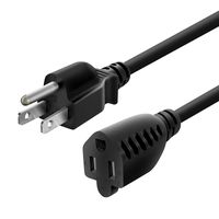 GearIT 6 Feet 16 AWG Heavy Duty AC Power Extension Cord Cable - SJT 16/3C NEMA 5-15P to NEMA 5-15R (13A/125V), Black