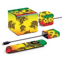 MightySkins Skin Compatible with Amazon Fire TV Cube - Rasta Lion | Protective, Durable, and Unique Vinyl Decal wrap Cover | Easy to Apply, Remove, and Change Styles | Made in The USA