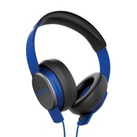 SOL REPUBLIC Master Tracks X3 Over-Ear Headphones - Noise Isolation, Club Like Sound, Mic + Music & Siri Control, 14" Adapter, Virtually Indestructible, 1601-36 Electro Blue