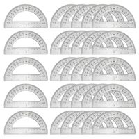 30PCS Clear Plastic Student Math Protractor 6-Inch Long 180 Degree for Angle Measurement