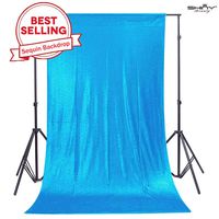 Sequin Backdrop-10FTx10FT, Shimmer Sequin Fabric/Tablecloths Photography,Sparkle Sequin Curtains-Aqua