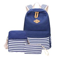 Aiduy Student Canvas School Bookbag Casual Rucksack Laptop Backpack with Shoulder Bag Pencil Case for School Girls and Boys (Royal Blue)
