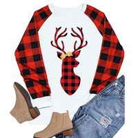 Winsummer Women O Neck Christmas Tree Graphic Tees Blouse Long Raglan Sleeve Baseball T Shirt Top