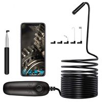 KKmoon Endoscope, Wireless Endoscope IP67 Waterproof WiFi Borescope Inspection 2.0MP HD Semi-Rigid 8 LED 8mm Snake Camera for iPhones iPads Android Devices and PC with Telescopic Rod 10 Meter