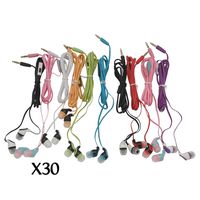 JustJamz Kidz 2.0 Color Call Bulk Earbuds with Mic Wholesale Earbud Headphones with Microphone Mixed Colors, 30 Pack