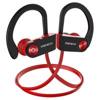 Bluetooth Headphone, TRINIDa IPX7 Waterproof Sport Wireless Headset for Running, Best in Ear Earbuds HiFi Stereo with Mic 8 Hours Playback Gym Workout Passive Noise Cancel Wireless Earphones, Red