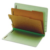 Pendaflex Pressboard End-Tab Classification Folders, Letter Size, 2 Dividers, 2.5" Expansion, Light Green, Straight Cut Tabs, 10/BX (23224)