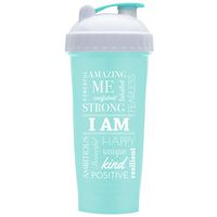 GOMOYO Motivational Quotes on Performa Perfect Shaker Bottle, 28oz Classic Protein Shaker Bottle, Actionrod Mixing, Dishwasher Safe, Leak Proof (I Am - Mint - 28oz)