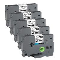 5Pack P Touch White Label Tapes 12mm (0.47 Inch) x 8m (26.2Ft) TZ 231 TZe231 Black on White, 5Pack Compatible Laminated Tape for Label Maker Brother PT-D200 PTD210 PTD600 PT-H100 PTH110