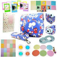 CLOVER 8 in 1 Accessory Bundles Set for Fujifilm Instax Mini 9 Mini 8 Instant Camera (Red Owl Case Bag/Album/Close-Up Lens/Wall Hanging Frame/Photo Frame/Sticker Borders)