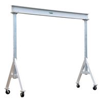 Vestil AHA-6-10-8 Aluminum Adjustable Gantry Crane, 6000 lb. Capacity, 10' Overall Beam, 96" Usable Trolley Travel Distance, Under I-Beam Range 74"-96", 108" Height
