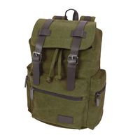 Lisli Mens Traveling Canvas Backpack Vintage Leather Backpacks Woens Casual Rucksack Satchel Bookbag Mountaineering Bag Hiking Daypacks Laptop Backpacks (Green)