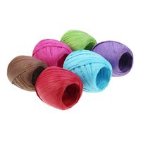 LJY 6 Rolls 6 Colors Raffia Twine Paper Ribbon for Valentine's Day Gift Box Packing