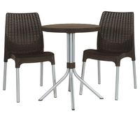 Keter 232350 Chelsea Patio Table and Chairs, Brown