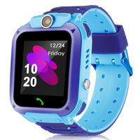 JIAN YA NA Waterproof Kids Smart Watch Phone Boys Girls 1.44 inch Touch Screen Camera Anti-Lost SOS Call for iOS Android Sports Wrist Watch Birthday Gift for 3-12 Years Old Kids (Blue)