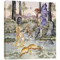 Tree-Free Greetings The Wishing Fish Mermaid and Fairy EcoArt Wall Plaque, 11.2 x 0.5 x 11.2 Inches (AP83563)