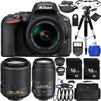 Nikon D5500 DSLR Camera (Black) Bundle with Nikon AF-P DX NIKKOR 18-55mm f/3.5-5.6G VR Lens, DX NIKKOR 55-200mm f/4-5.6G ED VR II Lens, DX NIKKOR 55-300mm f/4.5-5.6G ED VR Lens and Kit (31 Items)