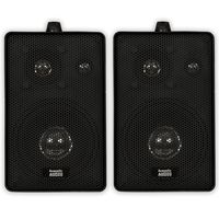 Acoustic Audio 251B Indoor Outdoor 3 Way Speakers 400 Watt Black Pair