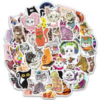 Ratgoo Random Cats Series Graffiti Sticker Pack,50 Pcs Non-repetitive Appliques,Difficult to Fade,Long Lifetime,Ideal Decals for Your Water Bottle,iPhone,Laptop,Bike,Guitar and More.