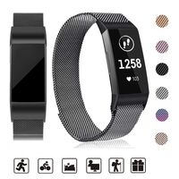 Tinkel Replacement Metal Bands Compatible with Fitbit Charge 3 Stainless Steel Metal Bracelet Strap Adjustable Replacement Strap for Women Men - Blakc