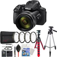 Nikon COOLPIX P900 16MP 83x Super Zoom 4k Wi-Fi GPS Digital Camera + Flexible Tripod, Tall Tripod and More Accessories