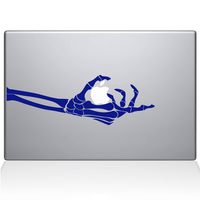 The Decal Guru Skeleton Hand Grabs MacBook Decal Vinyl Sticker - 13" MacBook Air - Dark Blue (0221-MAC-13A-DB)