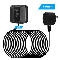 LANMU Power Supply Adapter for Blink XT2 & XT,26ft Weatherproof Power Cable for Blink XT2,Blink XT Outdoor and Blink Indoor Security Camera with USB Wall Charger,No More Recharging Batteries (3 Pack)