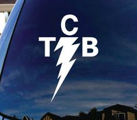 SoCool - TCB Elvis - Vinyl 5" tall (color: WHITE) decal laptop tablet skateboard car windows sticker