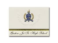 Signature Announcements Gaston Jr/Sr High School (Gaston, OR) Graduation Announcements, Presidential style, Elite package of 25 with Gold & Blue Metallic Foil seal