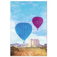 Tree-Free Greetings ECOnotes Blank Note Cards, Matching Envelopes, Blank Stationary Card Set, 4" x 6", Balloon silhouettes, Pack of 12 (FS56373)