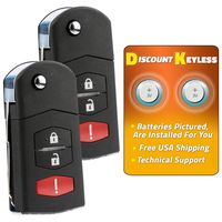 Discount Keyless Car Remote Entry Replacement Uncut Ignition Flip Key Fob For Mazda CX-7 CX-9 SKE12501 (2 Pack)
