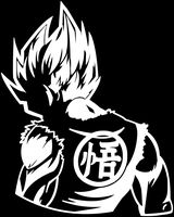 KyokoVinyl Dragon Ball Z (DBZ) - Goku Super Saiyan Anime Decal Sticker for Car/Truck/Laptop (6.2" x 5.0", White)