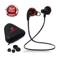 Bluetooth Headphones 4.1 Wireless Calerix, with Sweat Proof, Noise Cancelling Technology - Lightweight Sport in-Ear Earbuds with Built-in Microphone - Connect to iOS, Android (Black/Red)