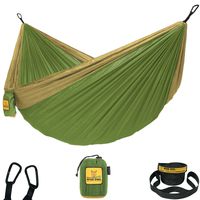 Wise Owl Outfitters Hammock for Camping Single & Double Hammocks Gear for The Outdoors Backpacking Survival or Travel - Portable Lightweight Parachute Nylon DO Green & Khaki