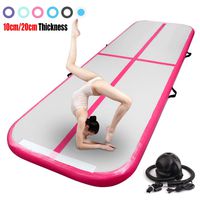FBSPORT 8inches Thickness airtrack mat 23ft Tumble Track air mat for Gymnastics Training/Home Use/Cheerleading/Yoga/Water with Electric Pump