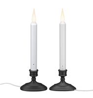 612 Vermont LED Electric Window Candles with Sensor Dusk to Dawn, Bright White Flicker Flame or Steady On, USB Low Voltage Adapter (2, Antique Bronze)