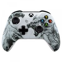 eXtremeRate Soft Touch Grip Wolf Soul Front Housing Shell Faceplate for Microsoft Xbox One X & One S Controller