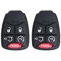 qualitykeylessplus Two Replacement 5 Button OHT Hatch Remote Start Rubber Pads for Chrysler Dodge Jeep with Free KEYTAG