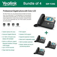 Yealink SIP-T29G Bundle of 4 Enterprise 16 Line HD IP Phone PoE support, No PSU