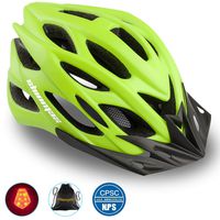 Shinmax Bike Helmet, CPSC/CE Certified Adjustable Light Bicycle Helmet Men&Women Road and Mountain Bicycle Helmet with Visor&Rear Light Met Specialized Cycling Helmet for Adult