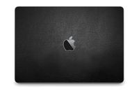 iCarbons Black Leather Vegan Skin Wrap for MacBook Pro 13" (Late 2016-Current, With Touchbar) Full Combo
