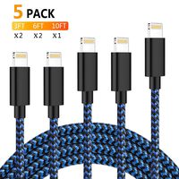 Newcos iPhone Charger,Lightning Cable,MFi Certified Cable 3ft/6ft/10ft Extra Long Nylon Braided USB Charging & Syncing Cord Compatible iPhone 11/11 pro/11 pro max/Max/XR/X/8/8Plus/7/7Plus/iPad More