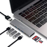 JOYIT USB C Hub, MacBook Pro Adapter with 2x4K@60Hz Thunderbolt 3 Port, 100W PD, 4K HDMI Port, 3 USB 3.0 Ports, SD/TF Card Reader for MacBook Air 2018/2019 and MacBook Pro 2016/2017/2018/2019