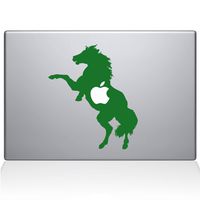The Decal Guru 0158-MAC-11A-LG Bucking Horse Vinyl Sticker, 11" Macbook Air, Green