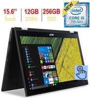 Acer Spin 3 15.6in Touchscreen FHD (1920x1080) IPS 2-in-1 Convertible Laptop PC, Intel i5-7200u 2.50GHz, 12GB DDR4, 256GB SSD Windows 10 (Renewed)