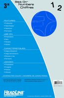 Headline Sign 31334 Stick-On Vinyl Numbers, Blue, 3-Inch