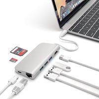 USB C Hub Type C Adapter - Docking Station 8-in-1 USB C Dock with Gigabit Ethernet, 4K HDMI, SD/Micro Card Reader, 3 USB 3.0 Port Compatible with MacBook and More Laptops